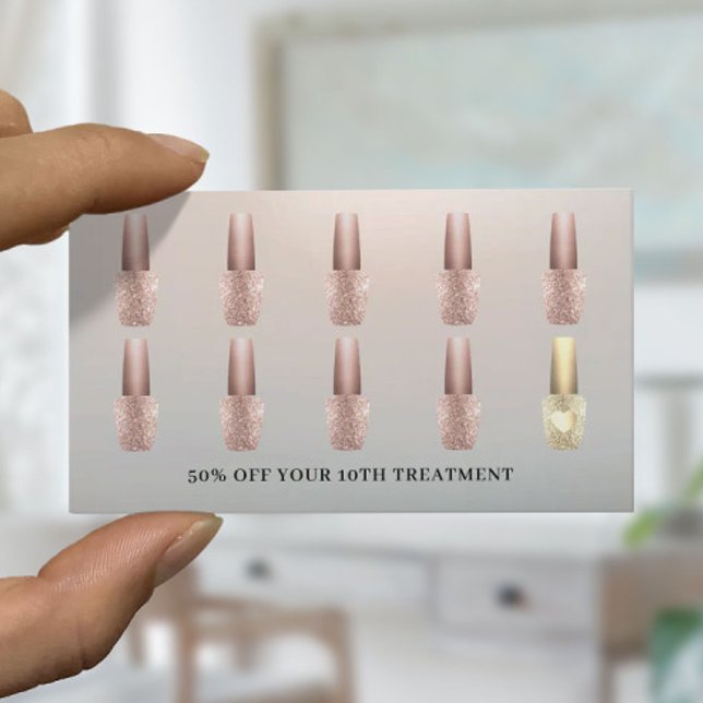 Nail Salon Modern Silver Polnischer Manikurist Treuekarte (Von Creator hochgeladen)