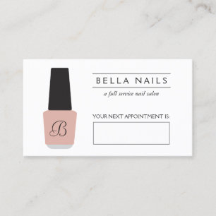 Nail Salon Monogram auf der blush-pink-Anstellungs Terminkarte