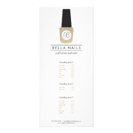 Nail Salon Monogram auf Gold Glitzer Nail Polnisch Werbekarte