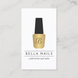Nail Salon Monogram auf Imitate Gold Nail Polnisch Visitenkarte