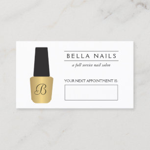 Nail Salon Monogram Imitate Gold Polnische Ernennu Terminkarte