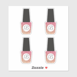 Nail Salon Monogram on Bronze Glitzer Nail Polnisc Aufkleber