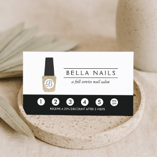 Nail Salon Monogram on Gold Glitzer - Treuekarte