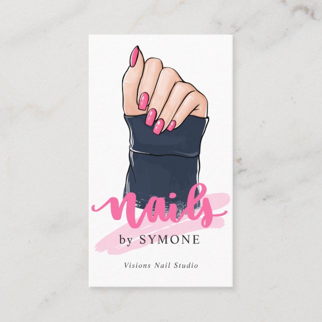 Nail Salon Nail Stylist Nail Tech Maniküre Hand Visitenkarte (Vorderseite)