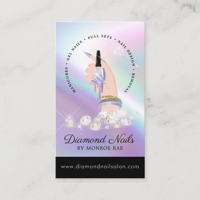 Nail Salon Nail Tech Diamond Nails Kunstmanikurin  Visitenkarte (Vorderseite)