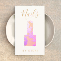 Nail Salon Pink Glitzer Manicurist Square Business