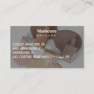 Nail Salon Pink Glitzer Tropfen Typografie Manicur Visitenkarte