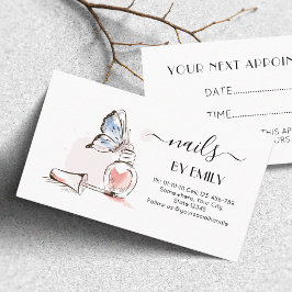 Nail Salon Polnische Flasche Sketch Rosa Rosa Terminkarte