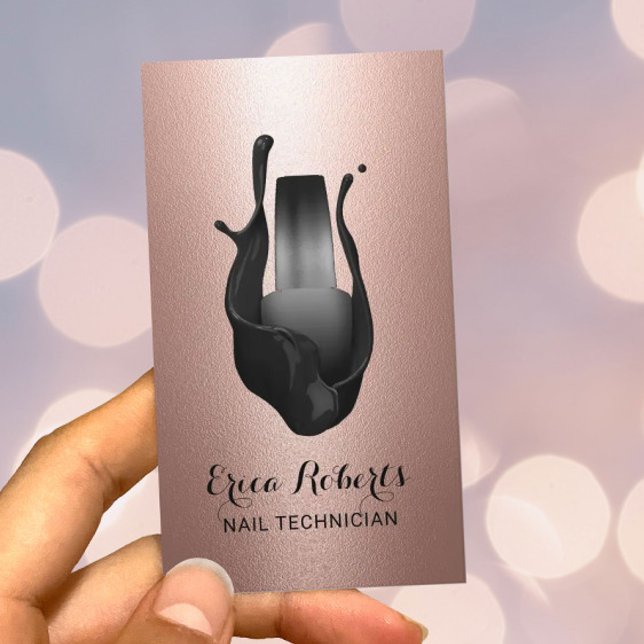 Nail Salon Polnische Rose Gold Metallmanikurin Visitenkarte (Von Creator hochgeladen)