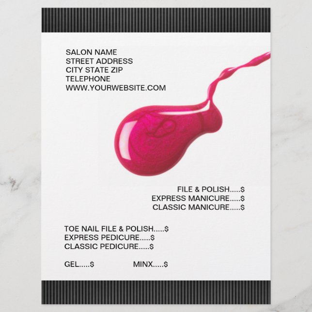 Nail Salon Price List Flyer (Vorne)