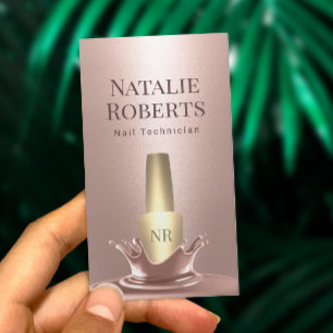 Nail Salon Rose Gold Polnischer Splash Makeup Arti Visitenkarte