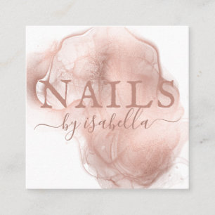 Nail Salon Rose Gold Quadratische Visitenkarte