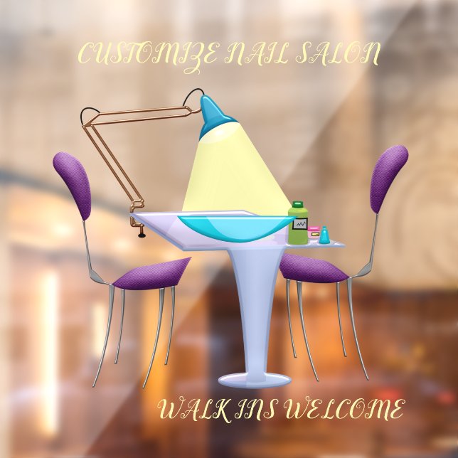 Nail Salon Shop Business anpassen Fensteraufkleber (Blatt 2)