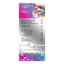 Nail Salon Techniker Floral Damask Pink Blue