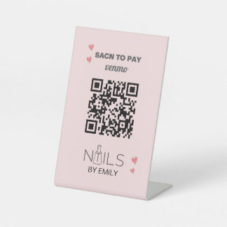 Nail Salon Venmo QR Code Zahlung | Zur Bezahlung s Sockelschild