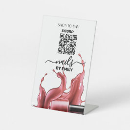 Nail Salon Venmo QR Code Zahlung | Zur Bezahlung s Sockelschild