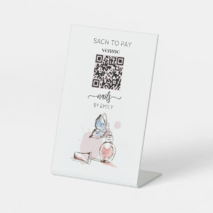 Nail Salon Venmo QR Code Zahlung   Zur Bezahlung s Sockelschild