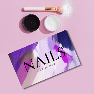 Nail Salon Watercolor Paint Spritzer Visitenkarte