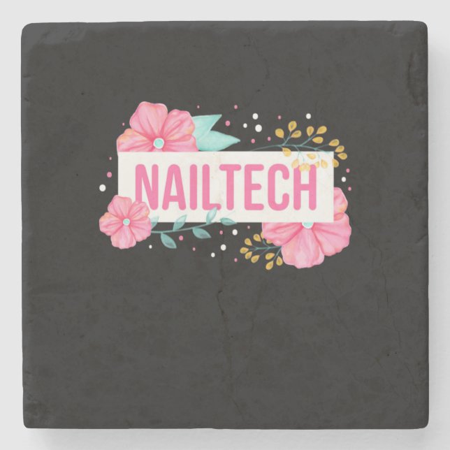 Nail Tech Blume Steinuntersetzer (Vorderseite)