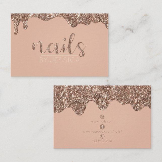 Nail Tech Business Card Visitenkarte (Vorne/Hinten)