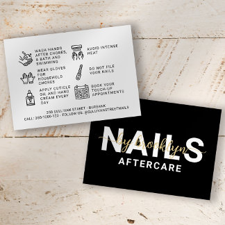 Nail Tech Gel Polnische Aftercare-Karte Visitenkarte
