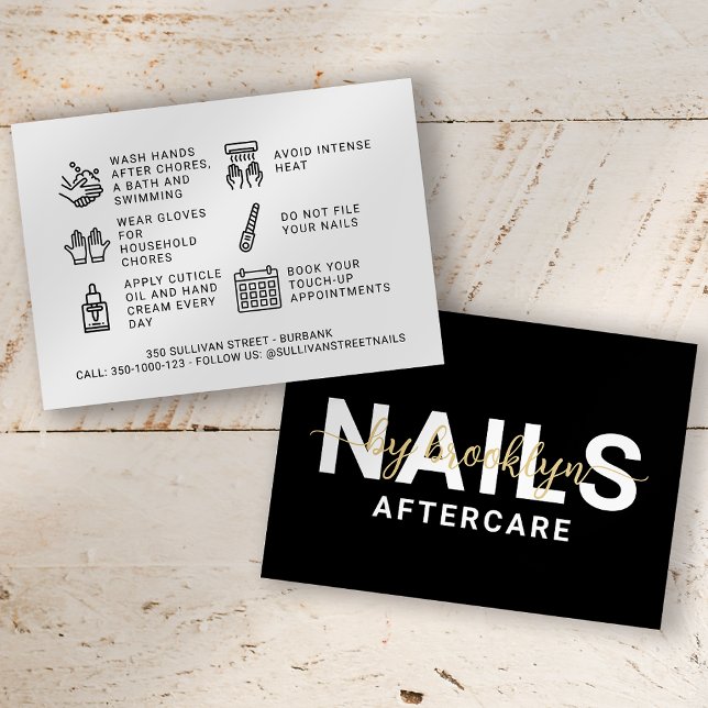 Nail Tech Gel Polnische Aftercare-Karte Visitenkarte (Von Creator hochgeladen)