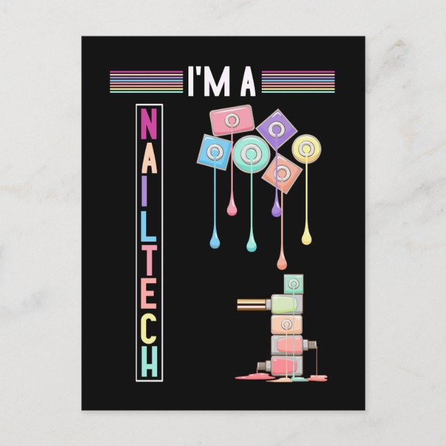 Nail Tech Make up Nageltechniker Kosmetik Postkarte (Vorderseite)