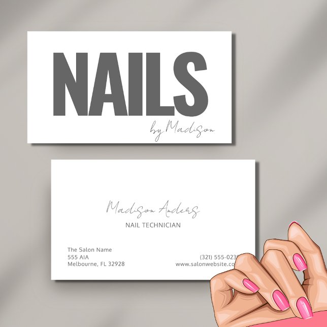 Nail Tech Manicure Beruflich Salon Wellness-Center Visitenkarte (Nail Tech Manicure Professional Salon Spa Business Card)