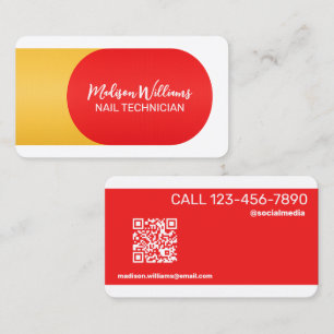 Nail Tech mit Click auf Chat QR Visitenkarte