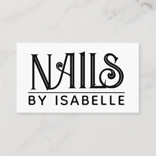 Nail Tech Nail Artist Gold Black Business Card Visitenkarte (Vorderseite)