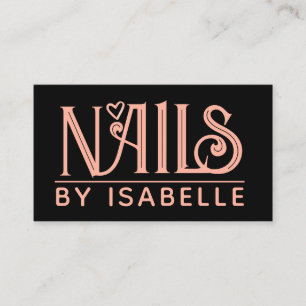 Nail Tech Nail Artist Pink Black Business Card Visitenkarte