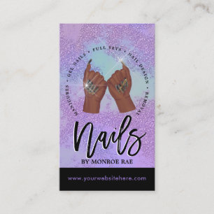 Nail Tech / Nails Salon Lila Glam Beauty  Visitenkarte