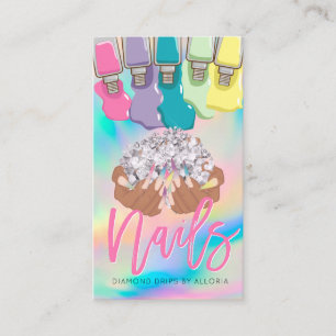 Nail Tech Rainbow Polnisches Handlogo Nagelsalon Visitenkarte