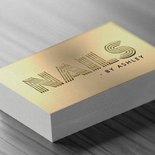 Nail Tech Salon Gold Modernes Beruflich Visitenkarte