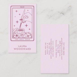 Nail Tech Tarot Card Theme Pink Visitenkarte