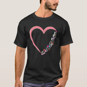 Nail Tech Work Uniform Nail Polnisches Herz T-Shirt