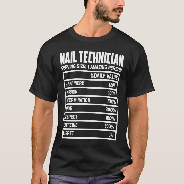 Nail Technician Hard Work Passion Determination Pr T-Shirt (Vorderseite)