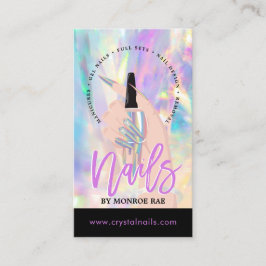 Nail Technician Nail Salon Artist Holographic Busi Visitenkarte