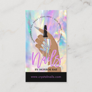 Nail Technician Nail Salon Artist Holographic Visitenkarte