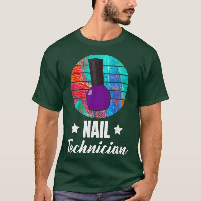 Nail Technician Retro Polnischer Nageltechniker T-Shirt (Vorderseite)
