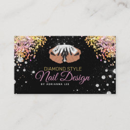 Nail Technique Diamond Glitzer Logo Nail Shop Visitenkarte