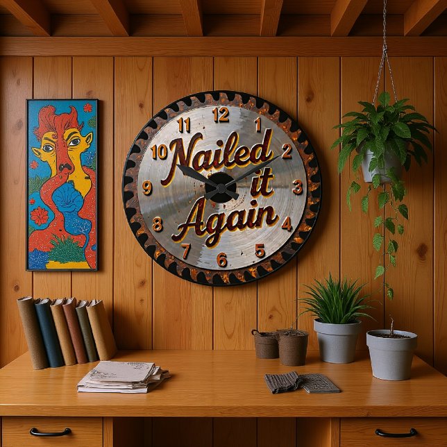 Nailed It Again Sägeblatt  Große Wanduhr (Von Creator hochgeladen)