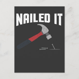 Nailed It lustiger Hammer und Nagel - Geschenk für Postkarte