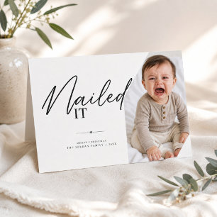 Nailed It Schrift Lustiges Weinendes Baby Weihnach Feiertagskarte
