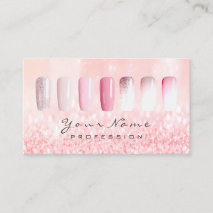 Nails Art Glitzer Metallic Glam Pink Rose Lux Glam Visitenkarte