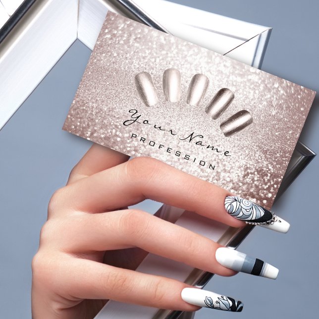Nails Artist Glitzer Gray Lux Manicure Pedicure Visitenkarte (Von Creator hochgeladen)