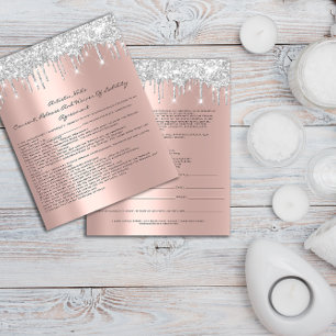 Nails Artist Liability Waiver Rose Blush Silver Flyer