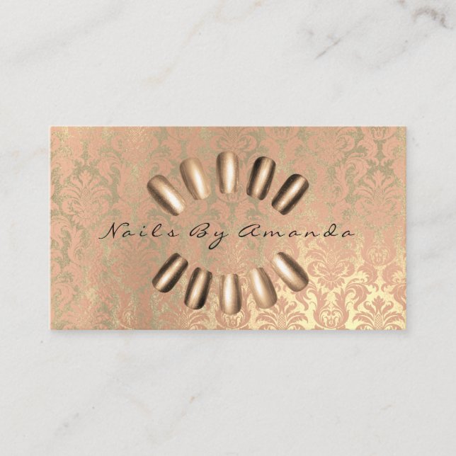 Nails Artist Makeup Appointment Card Royal Sepia Terminkarte (Vorderseite)