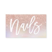 Nails Drehbuch Rose Gold Glitzer Chic holografisch