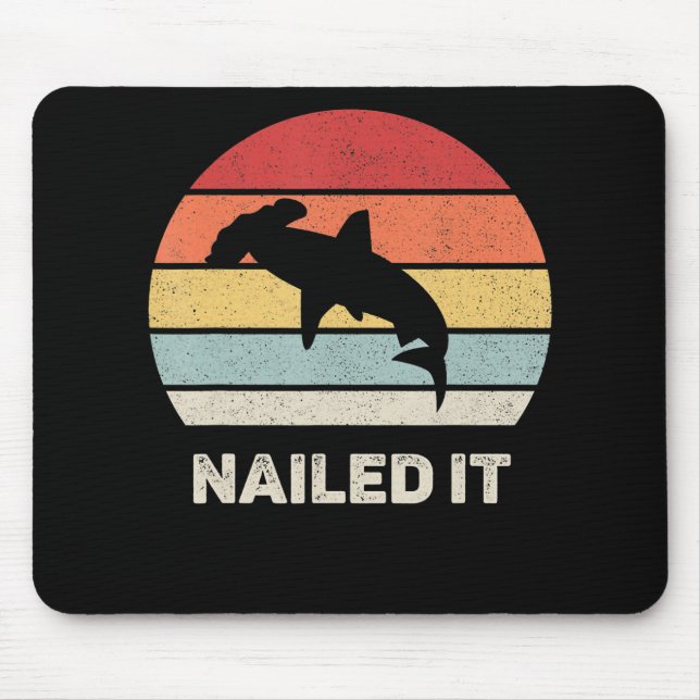 Nails Hammerhead Shark Funny Shark Mousepad (Vorne)